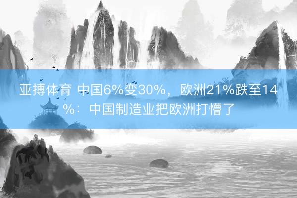 亚搏体育 中国6%变30%，欧洲21%跌至14%：中国制造业把欧洲打懵了