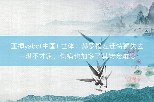 亚搏yabo(中国) 世体：赫罗投左迁特狮失去一潜不才家，伤病也加多了其转会难度