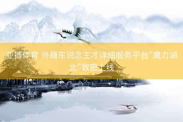 亚搏体育 外籍东说念主才详细服务平台“魔力湖北”致密上线