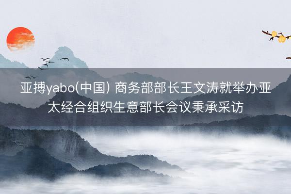 亚搏yabo(中国) 商务部部长王文涛就举办亚太经合组织生意部长会议秉承采访